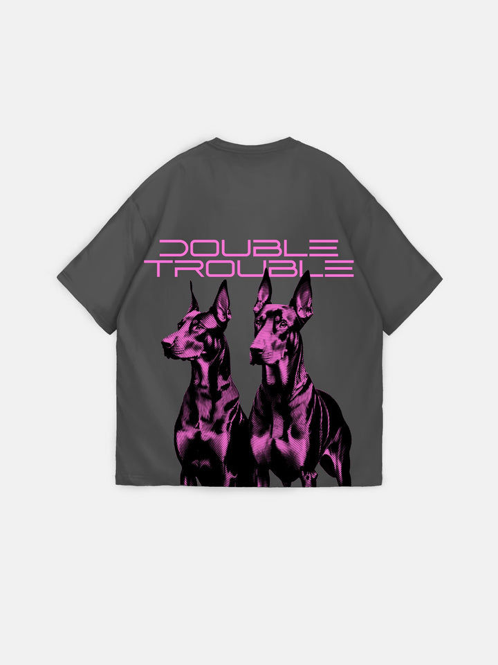 Oversize Double Trouble T-shirt - Anthracite