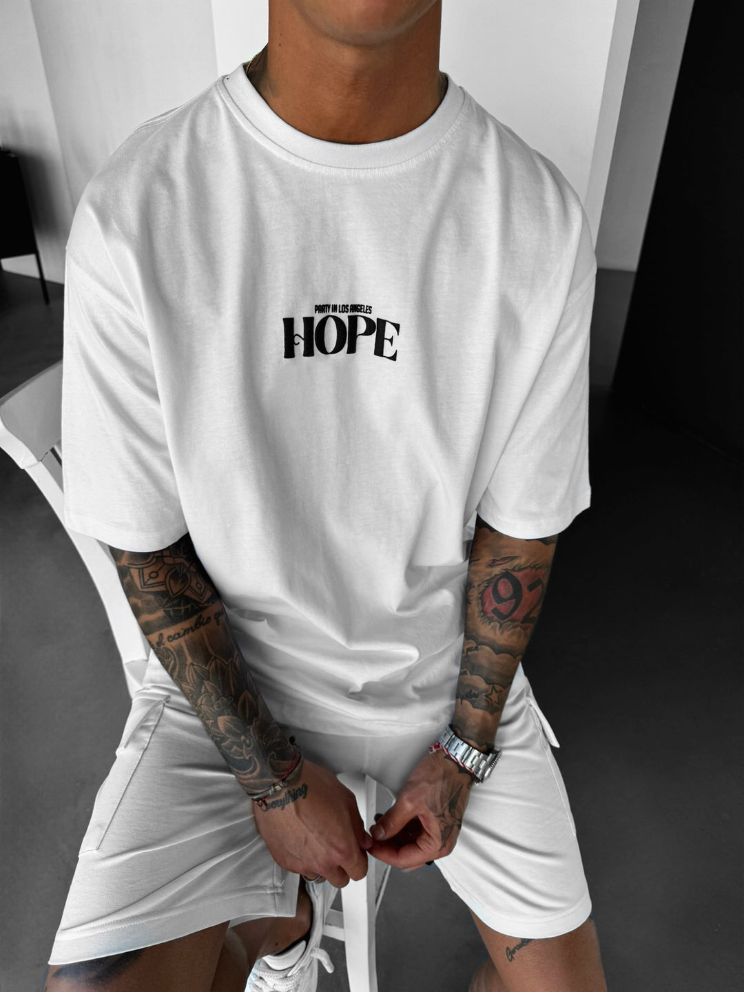 Oversize 'Hope' T-shirt - Ecru