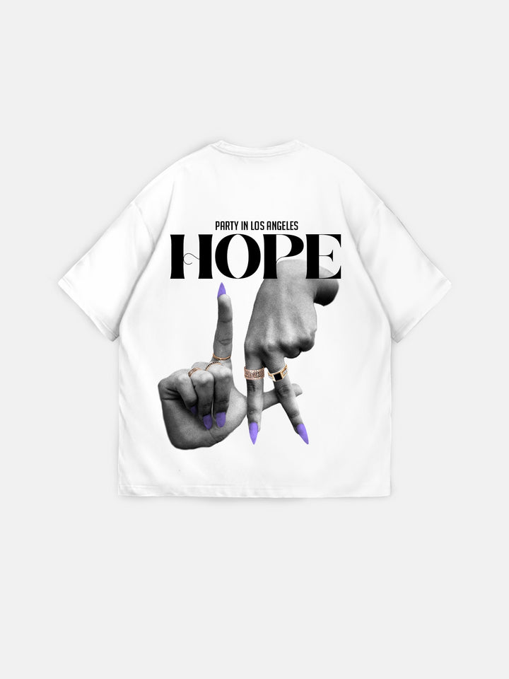 Oversize 'Hope' T-shirt - Ecru