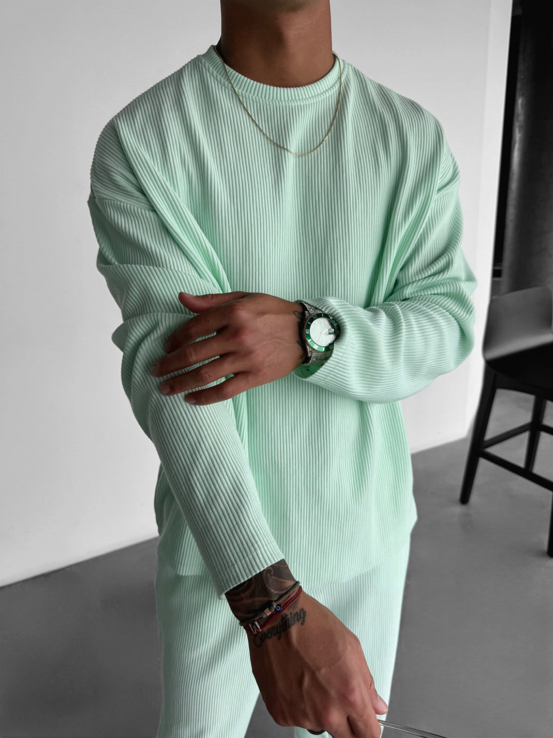 Oversize Cord Sweater - Mint