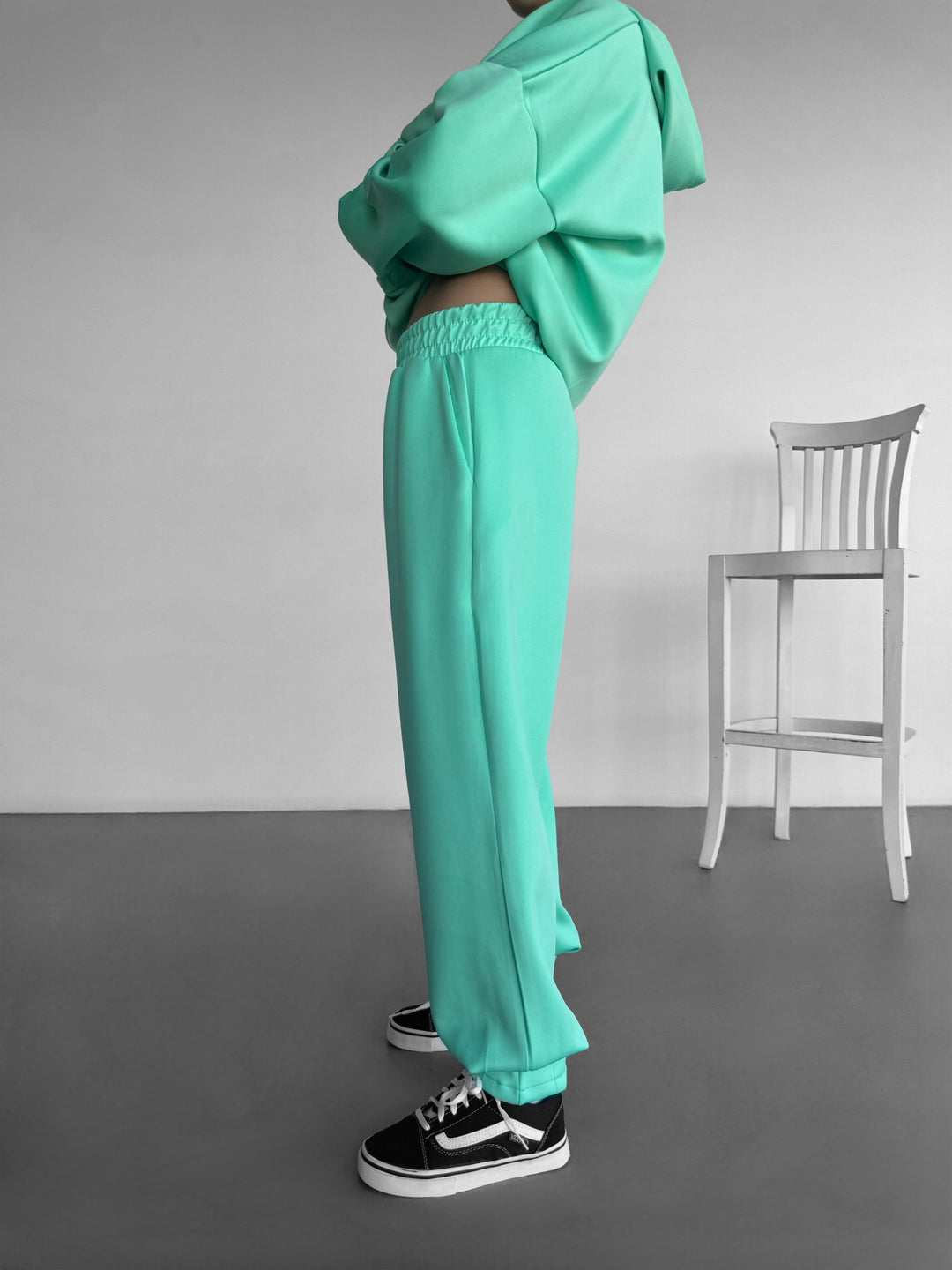 Diver Fabric Chic Trousers - Mint