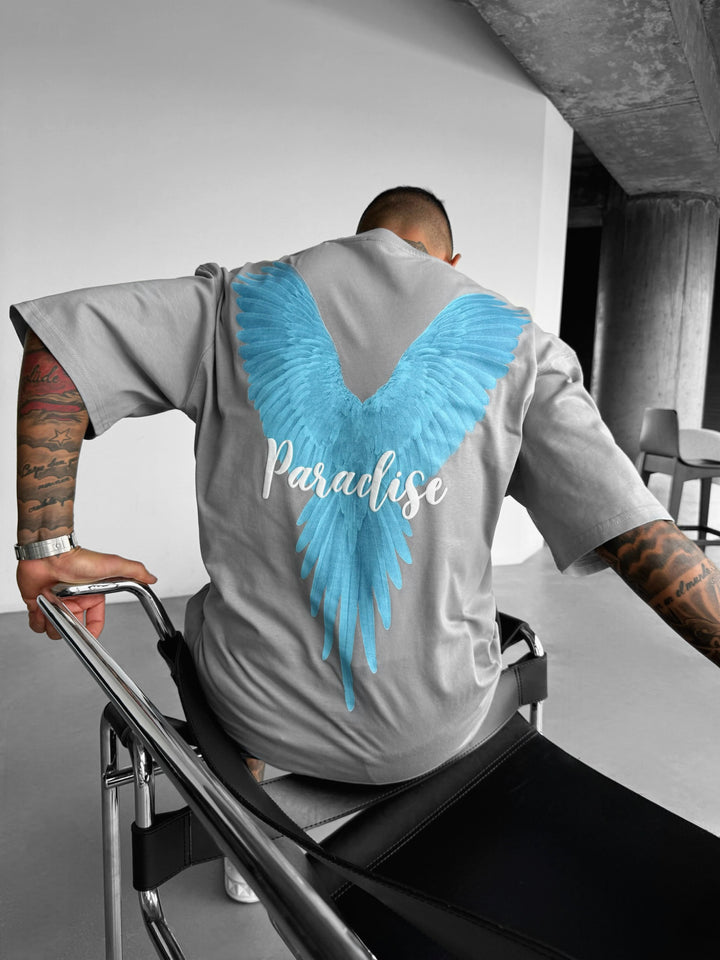 Oversize Parrot Paradise T-shirt - Grey