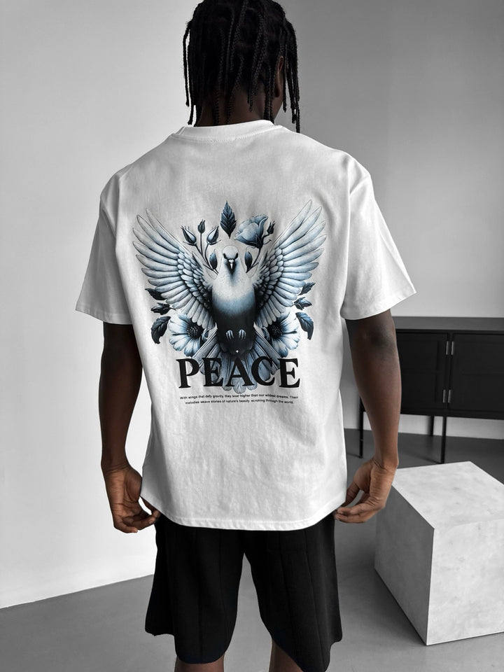 Oversize Peace T-Shirt - Ecru