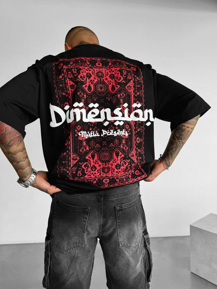 Oversize Dimenson T-shirt - Black and Red
