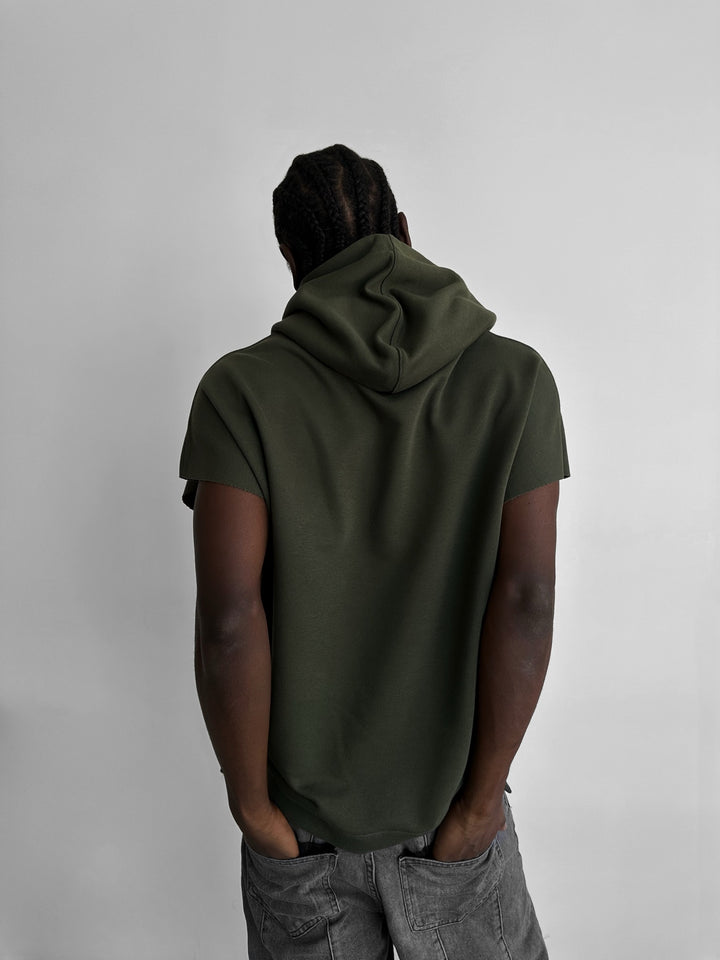 Loose Fit Sleeveless Hoodie - Calliste Green