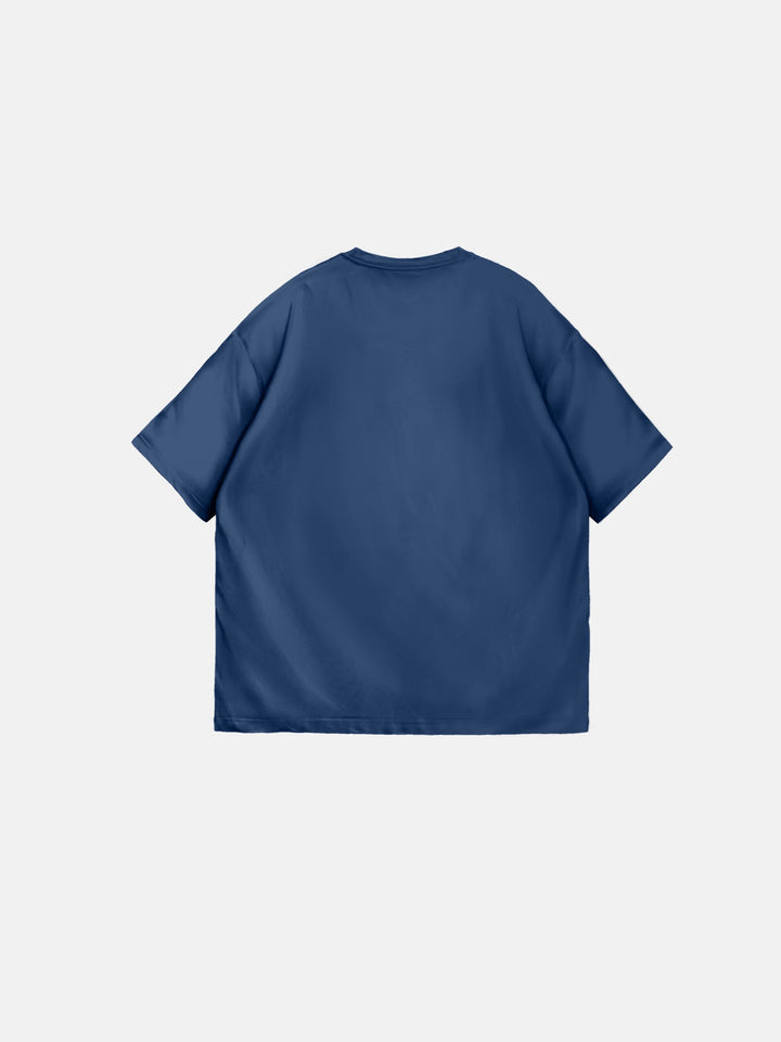 Oversize Basic T-Shirt - Navy Peony