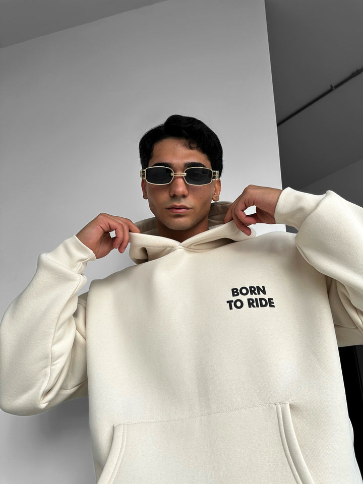 Oversize Ride to Survive Hoodie - Beige