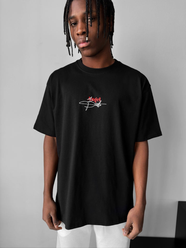 Oversize Carpet Angel T-Shirt - Black