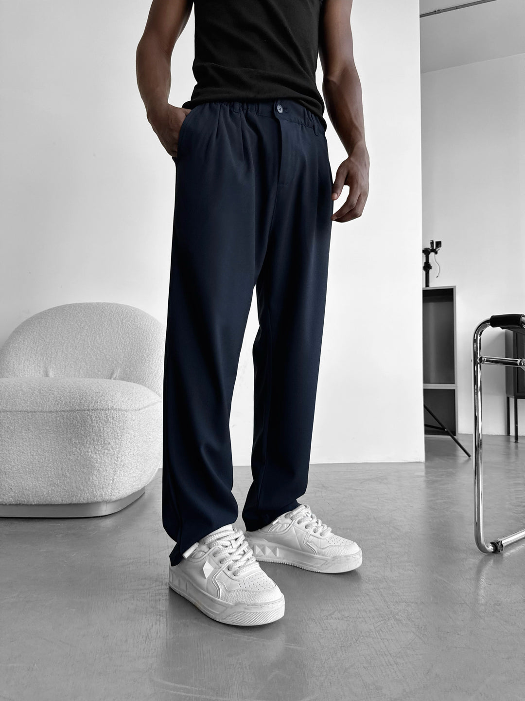 Baggy Chino Trousers - Blue