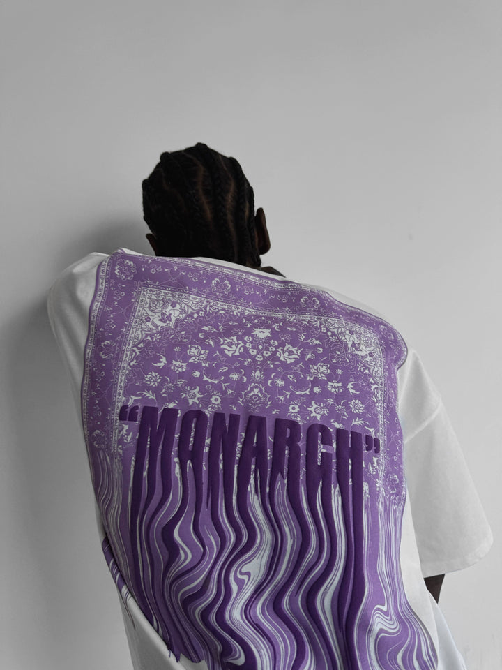 Oversize "Monarch" T-Shirt - Ecru and Lila