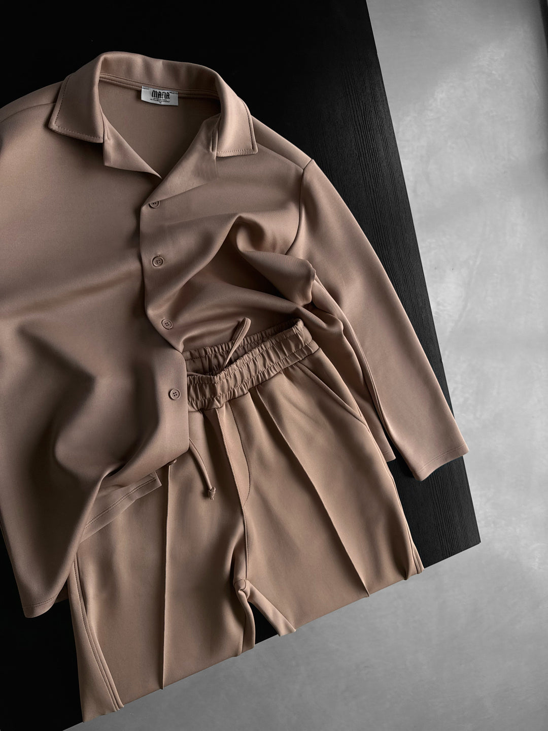 Oversize Diver Long Sleeve Shirt - Beige
