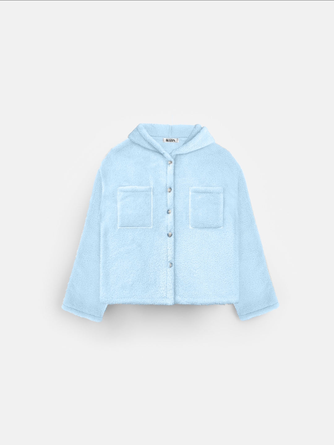 Oversize Plush Hood Shirt - Baby Blue