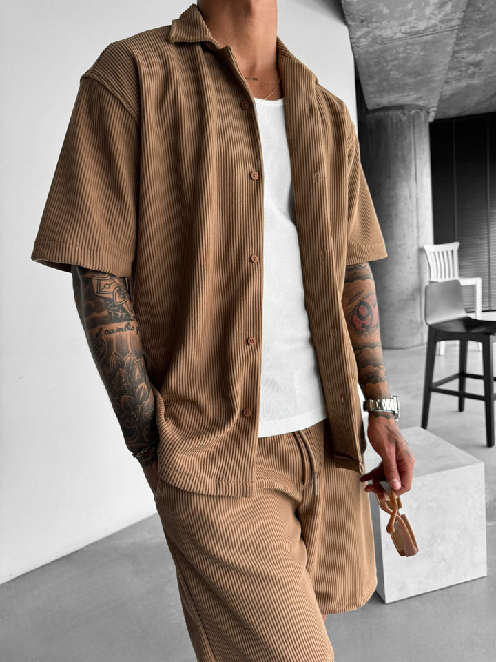 Oversize Cord Shirt - Brown