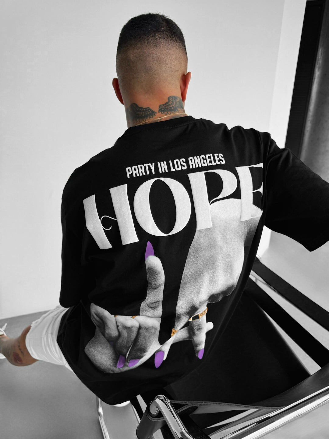 Oversize 'Hope' T-shirt - Black