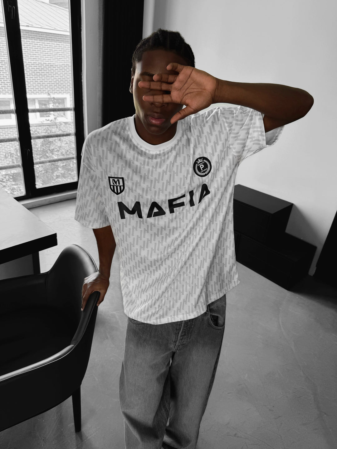 Oversize Mafia Trikot T-Shirt - White