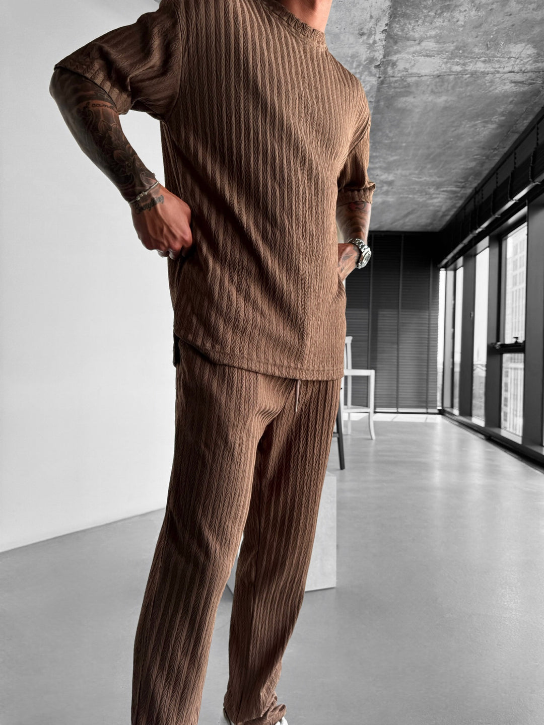Oversize Structured T-Shirt - Cappuccino