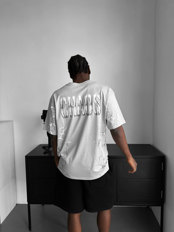 Oversize 'Chaos' T-Shirt - Grey