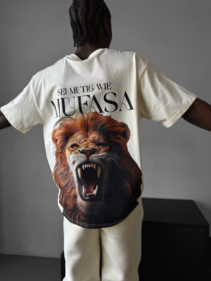 Oversize Lion T-Shirt - Antique White