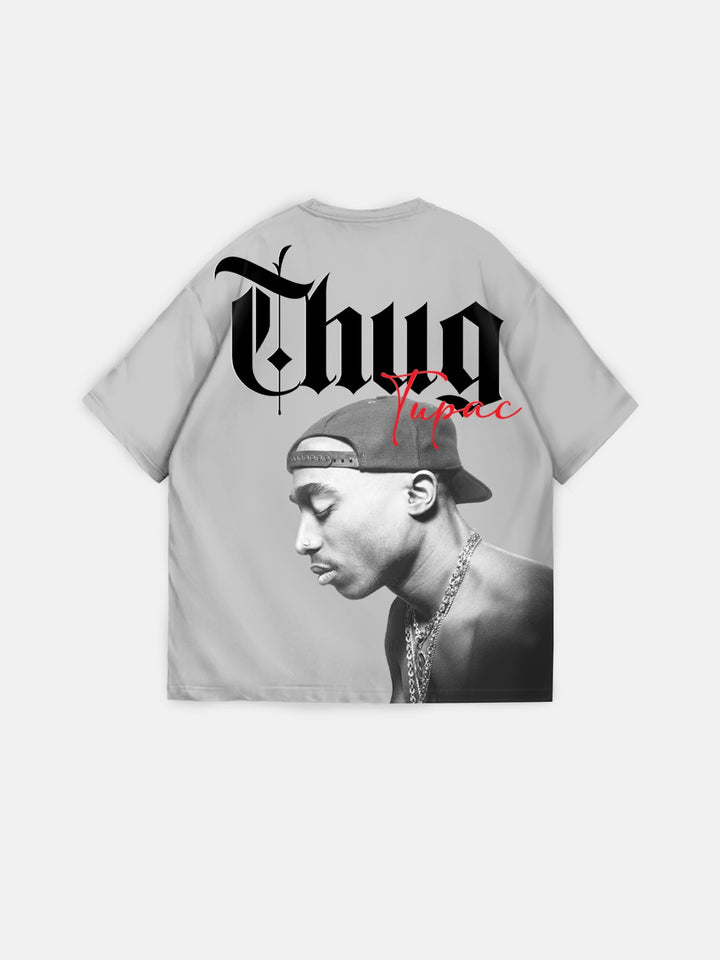 Oversize Thug Life T-shirt - Grey