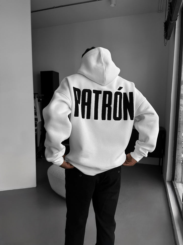 Oversize Detailed Patron Hoodie - Ecru