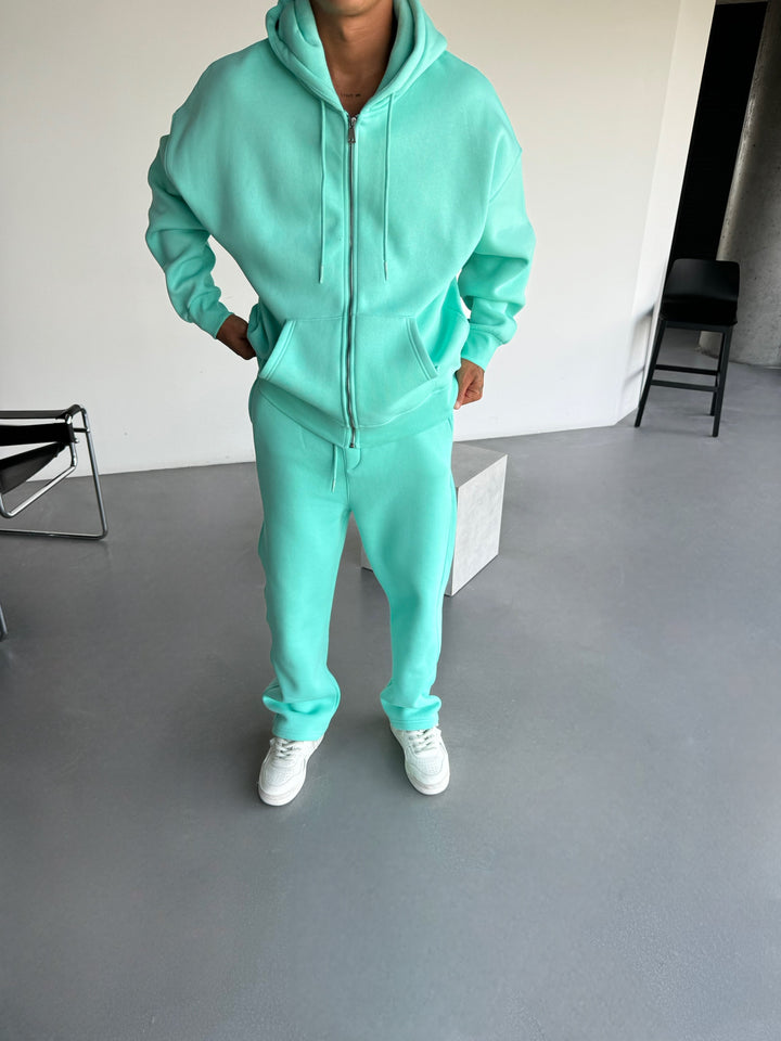 Oversize Basic Zipper Hoodie - Beveled Glass