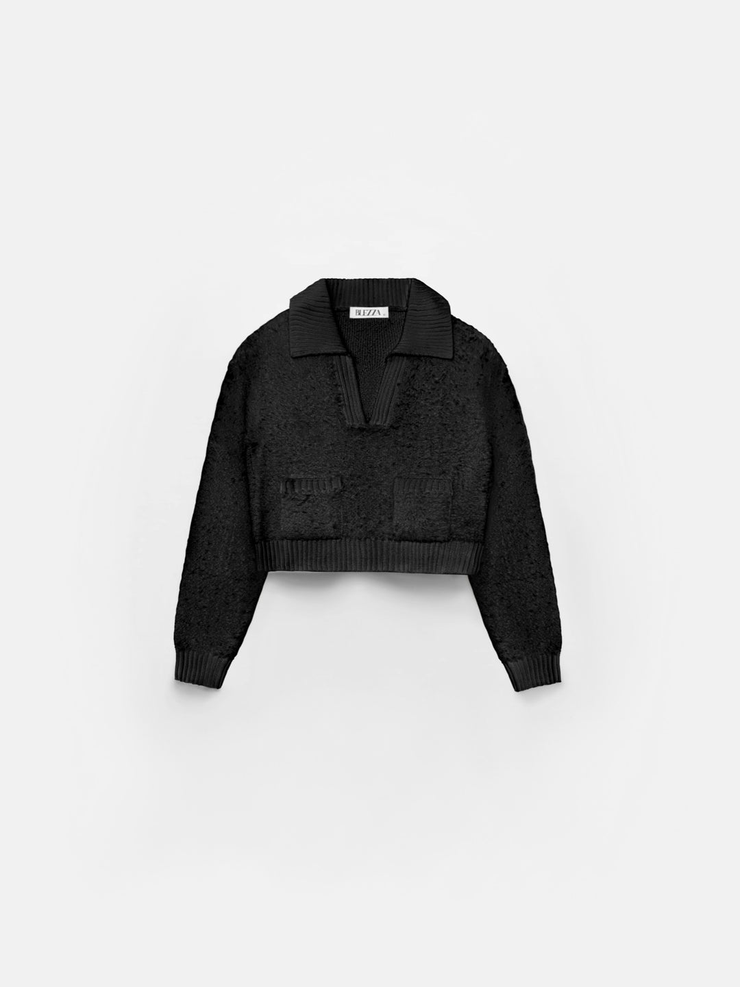 Plush Collar Sweater - Black