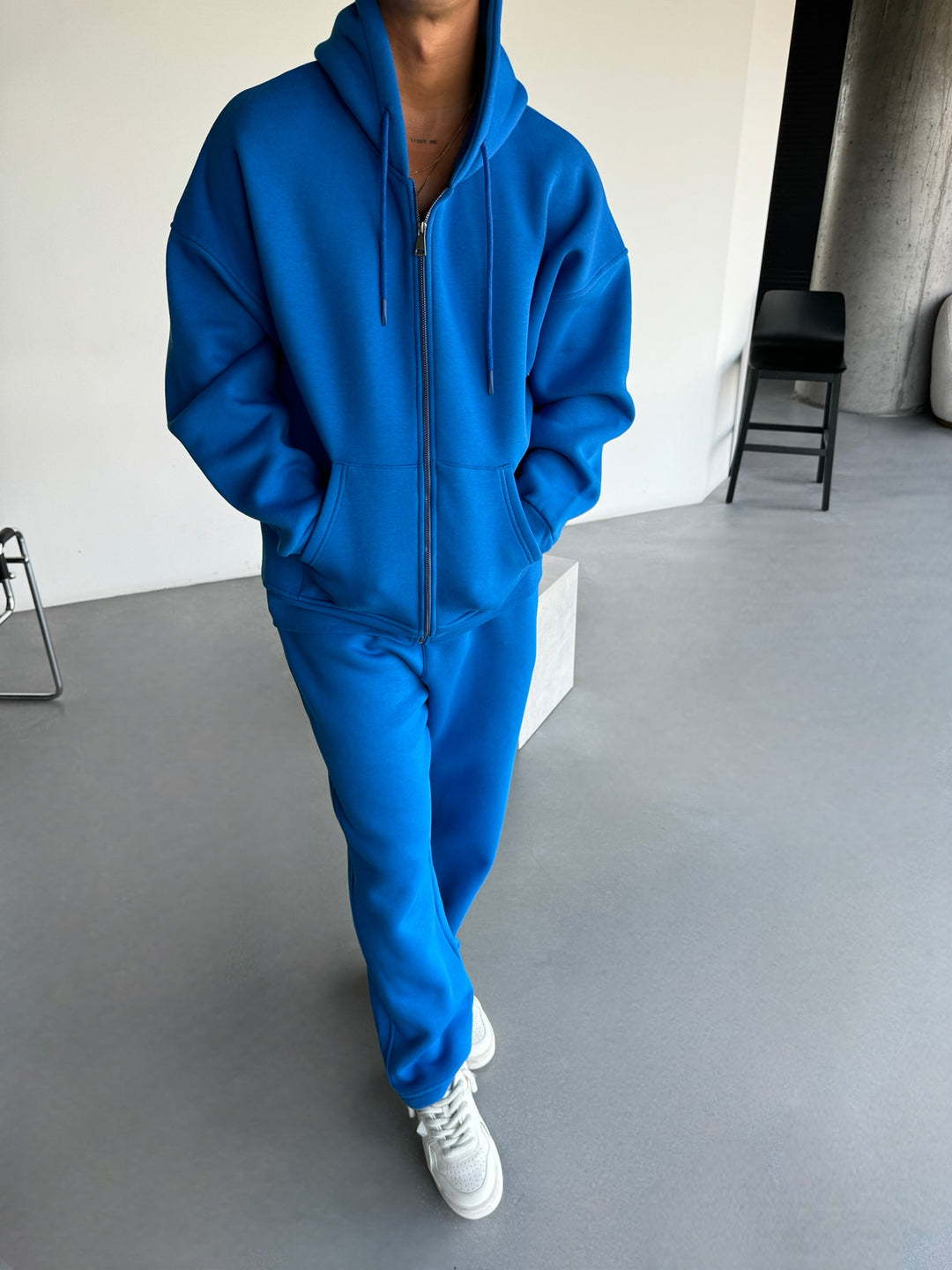 Oversize Basic Zipper Hoodie - Surf The Web