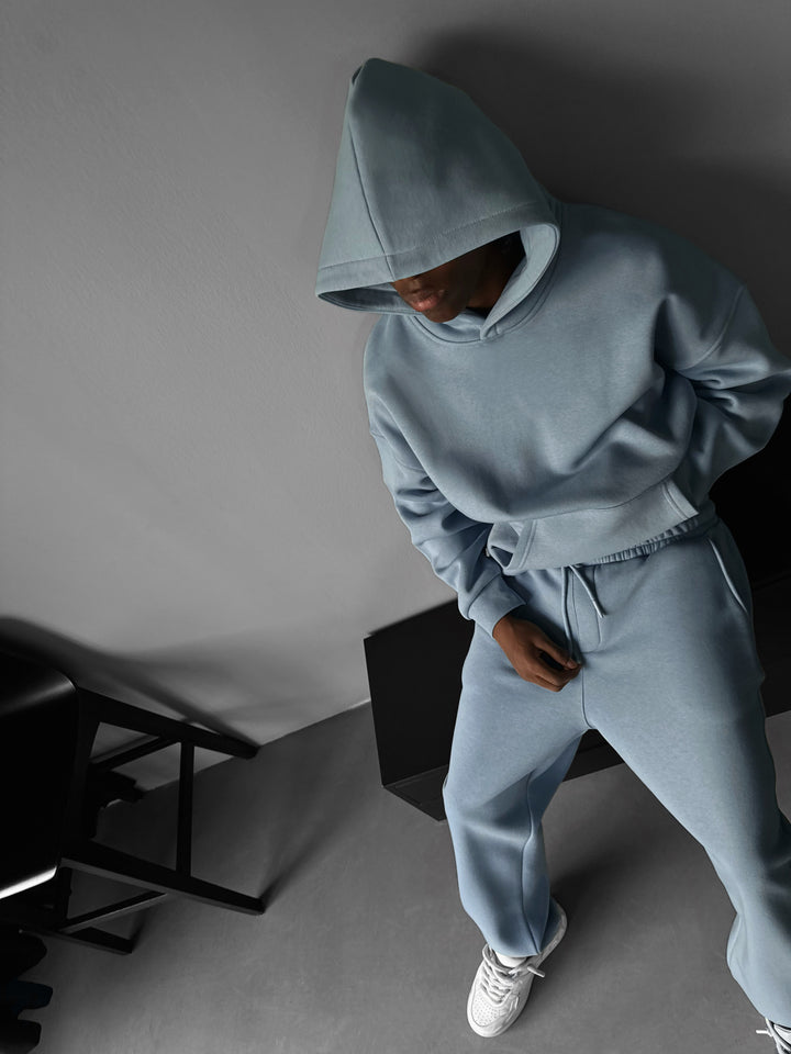Oversize Basic Hoodie - Faded Denim