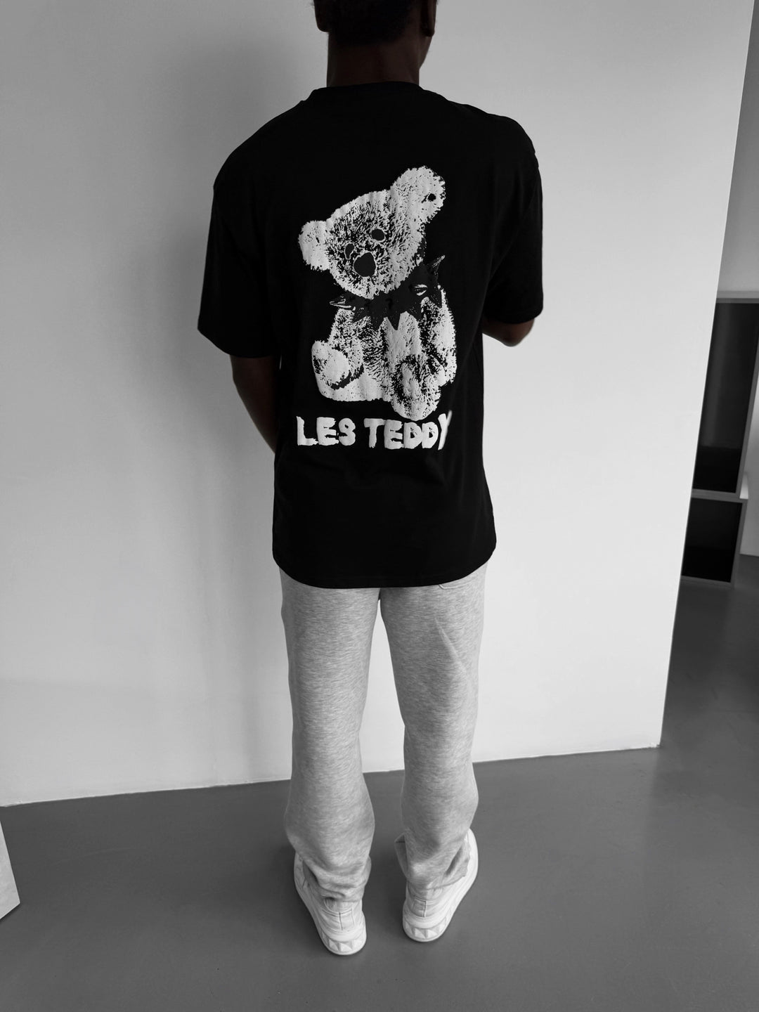 Oversize 'Les Teddys' T-Shirt - Black