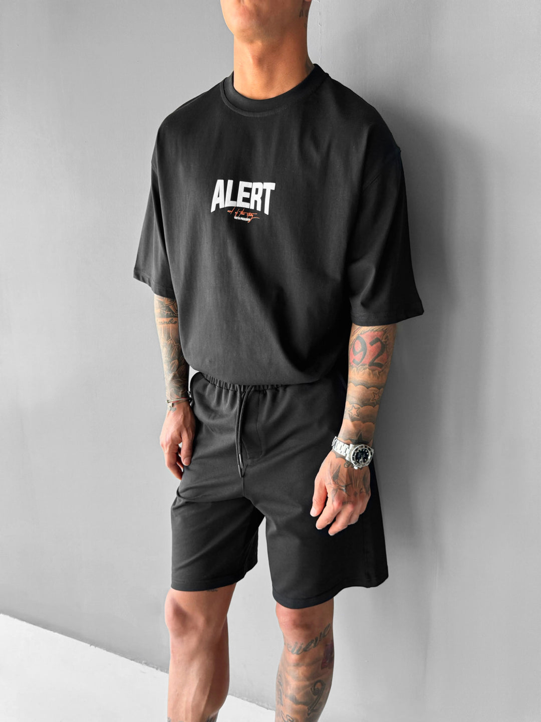 Oversize Alert T-Shirt- Black
