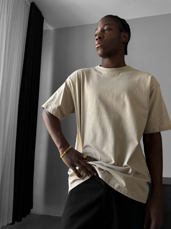 Oversize Basic T-Shirt - Beige
