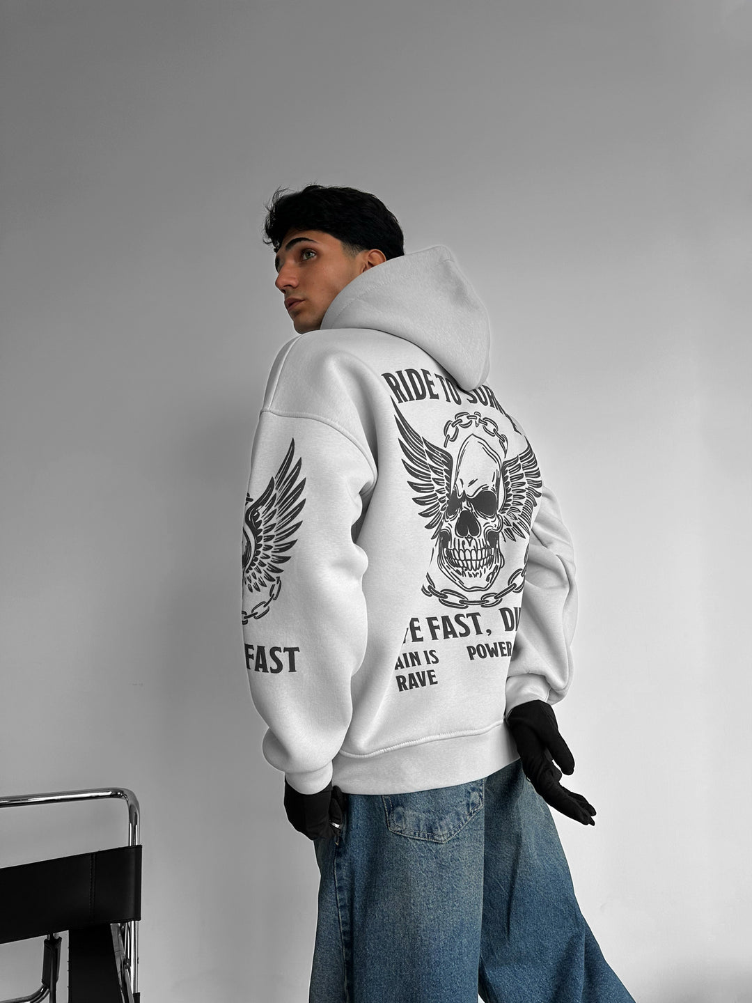 Oversize Ride to Survive Hoodie - Grey