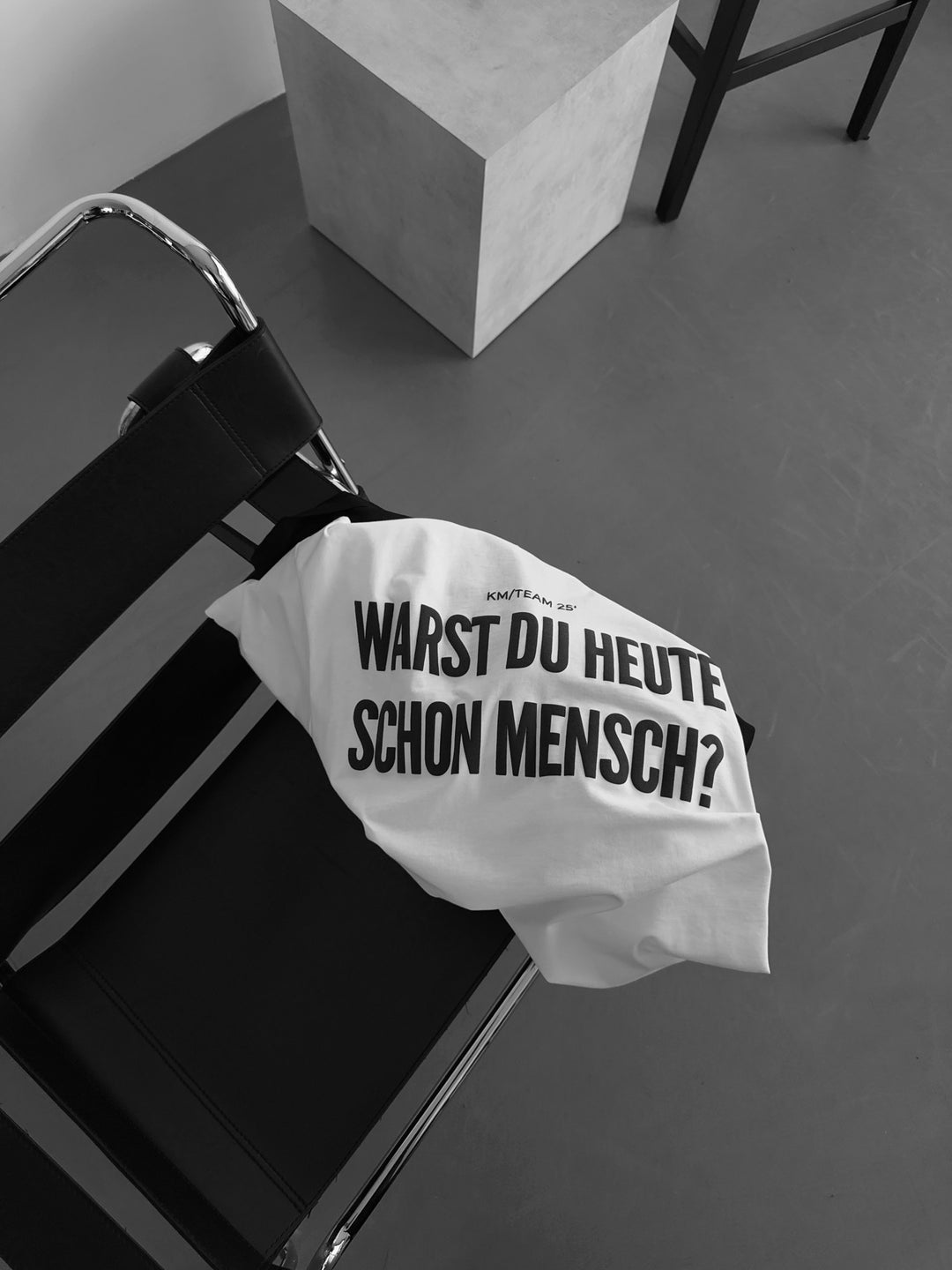 Oversize 'Mensch' T-Shirt - Ecru