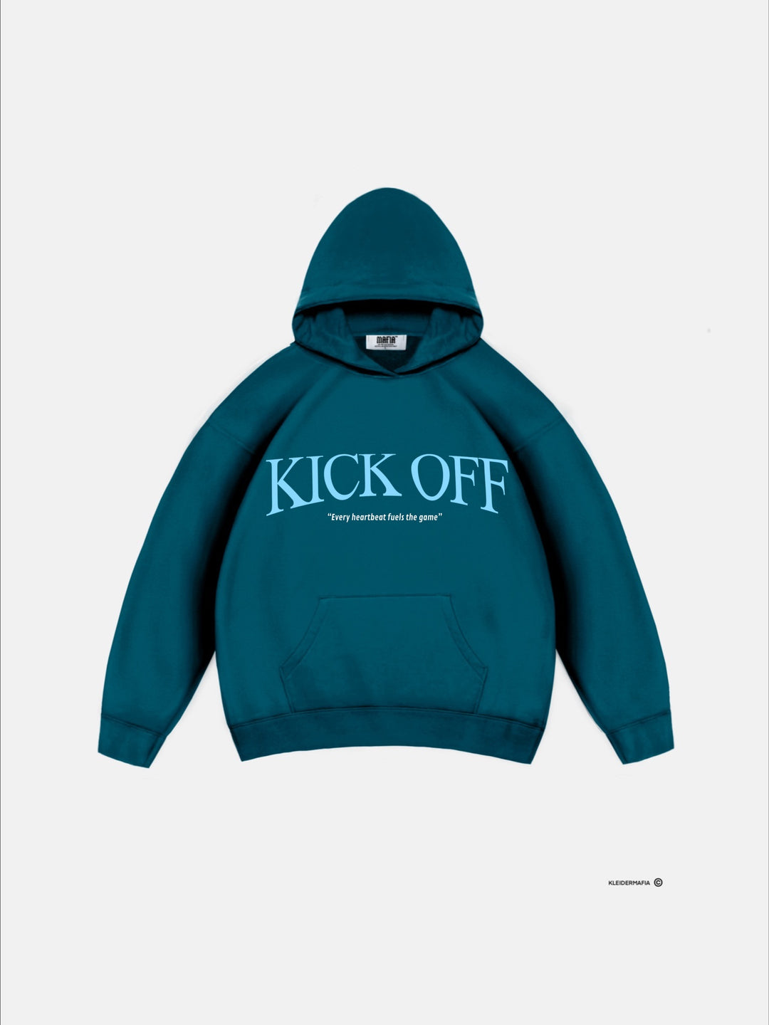 Oversize "KICK OFF" Hoodie - Sea Moss