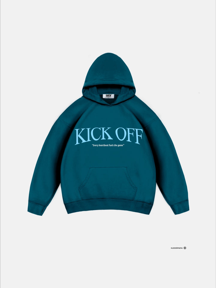 Oversize "KICK OFF" Hoodie - Sea Moss