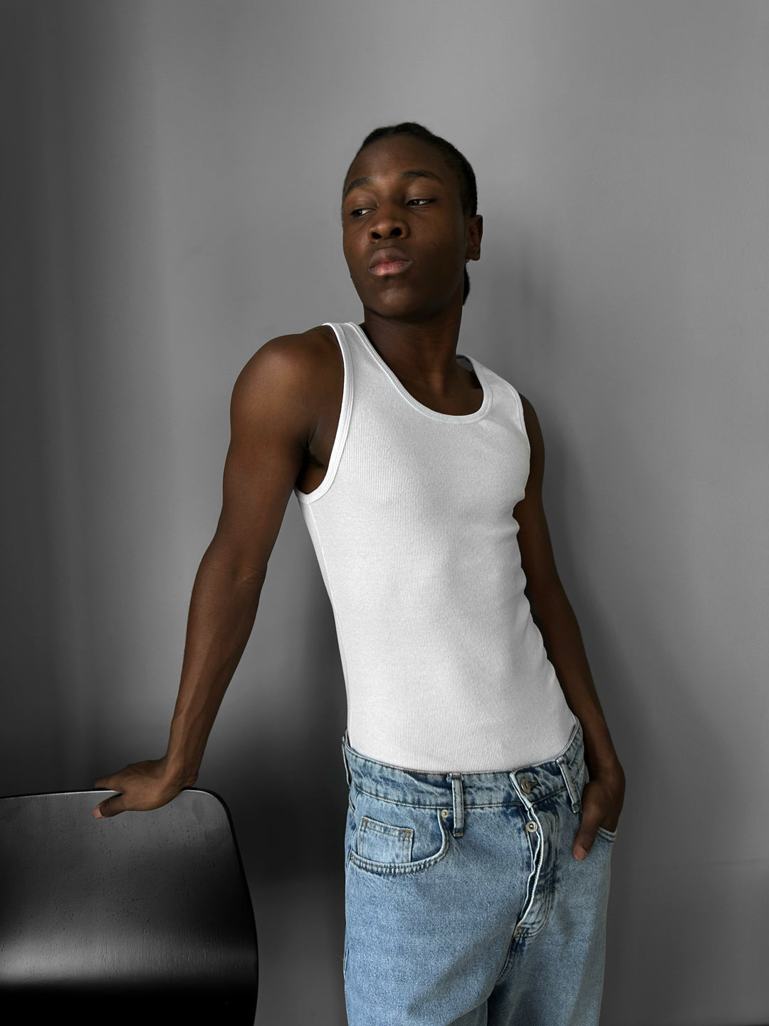 Slim Fit Basic Tanktop - White