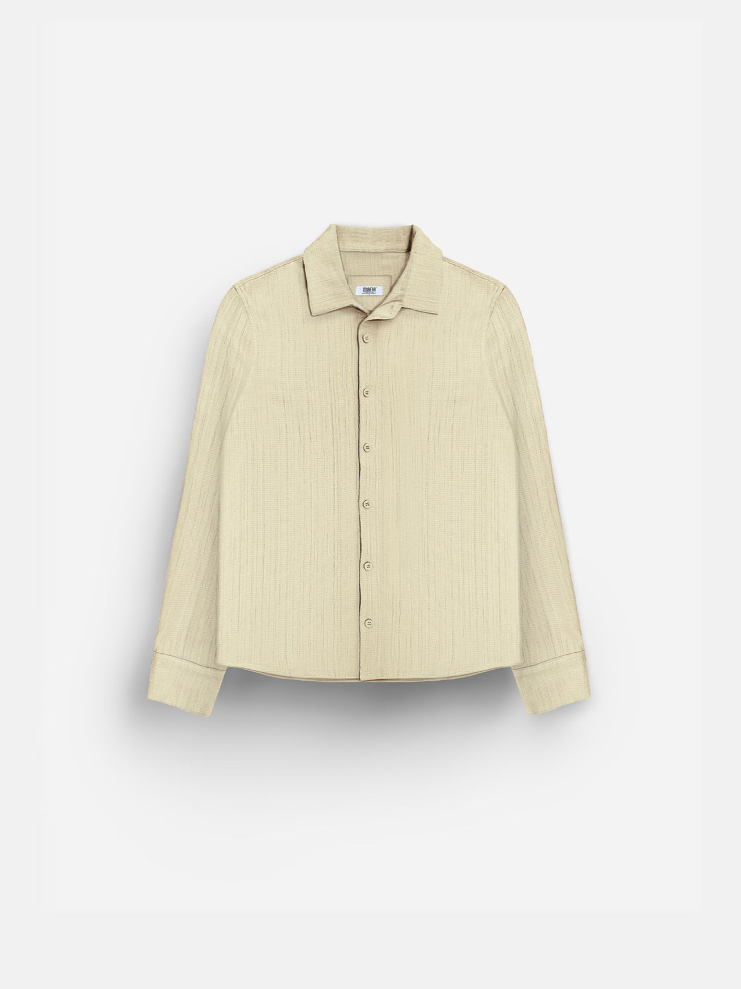 Regular Fit Pleated Shirt - Beige