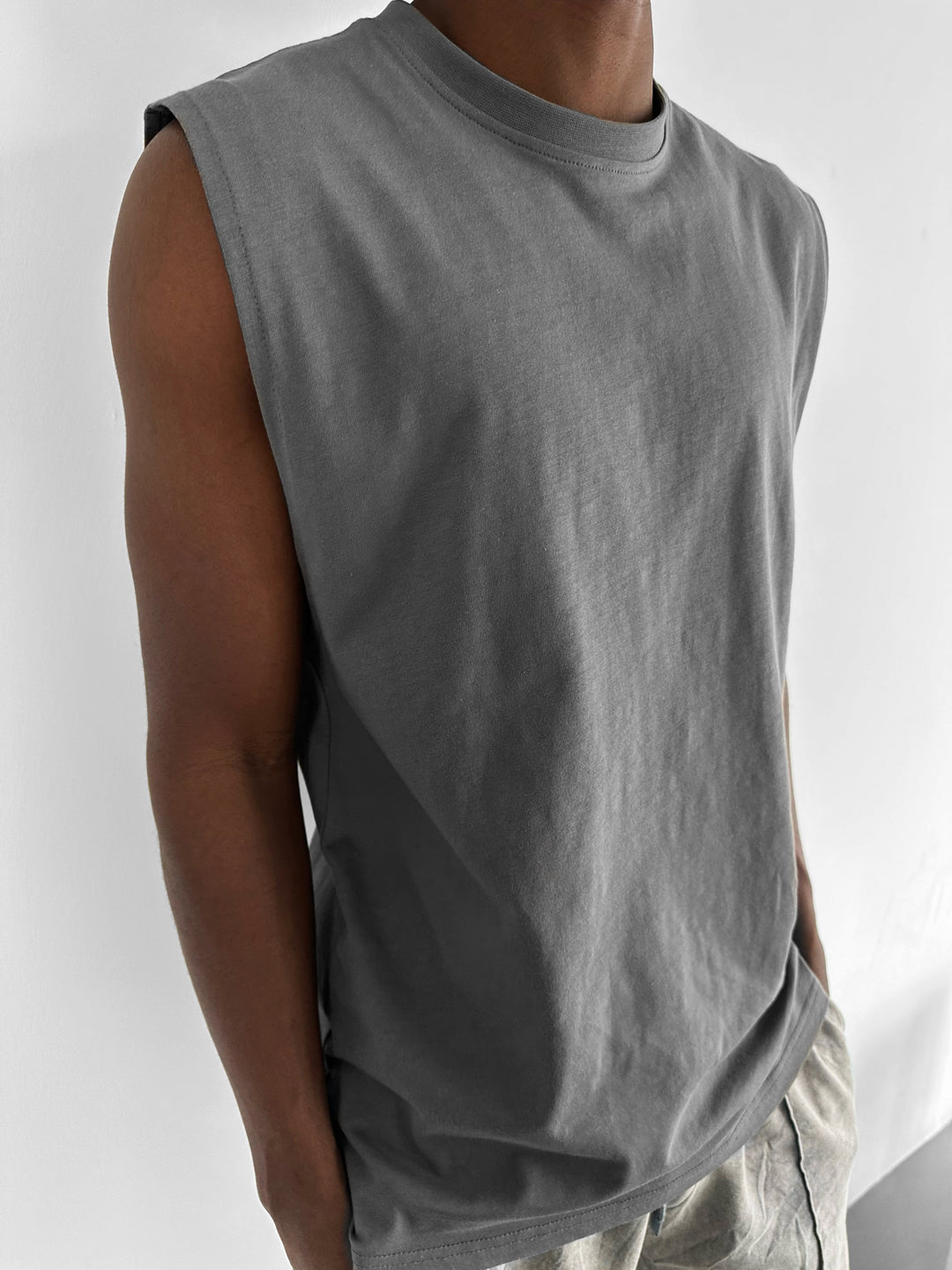 Oversize Basic Tanktop - Anthracite