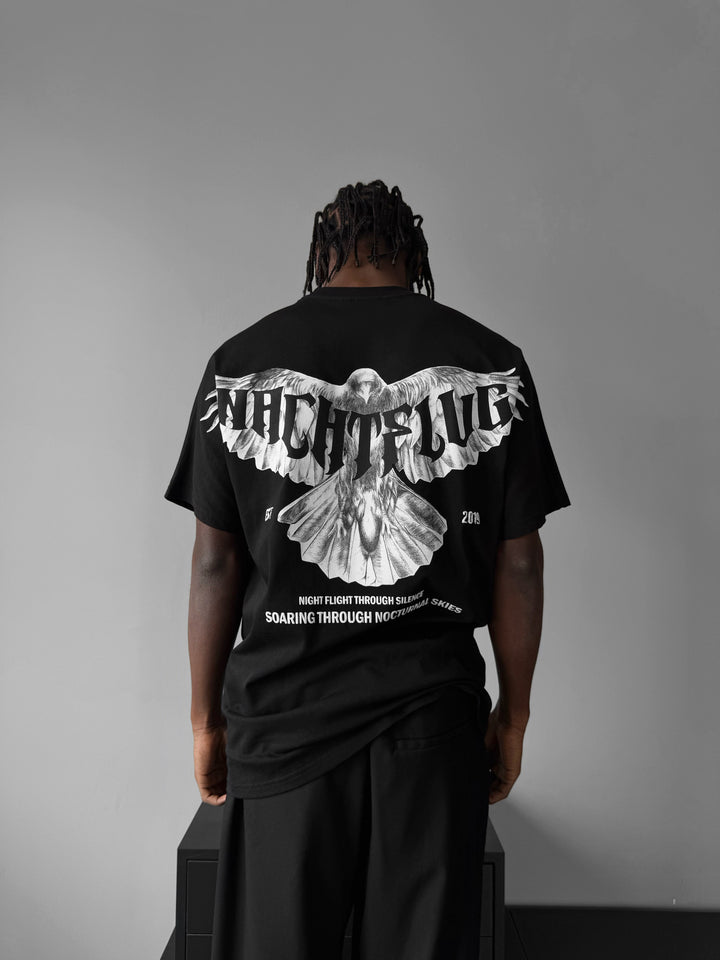 Oversize "Nachtflug" T-Shirt - Black