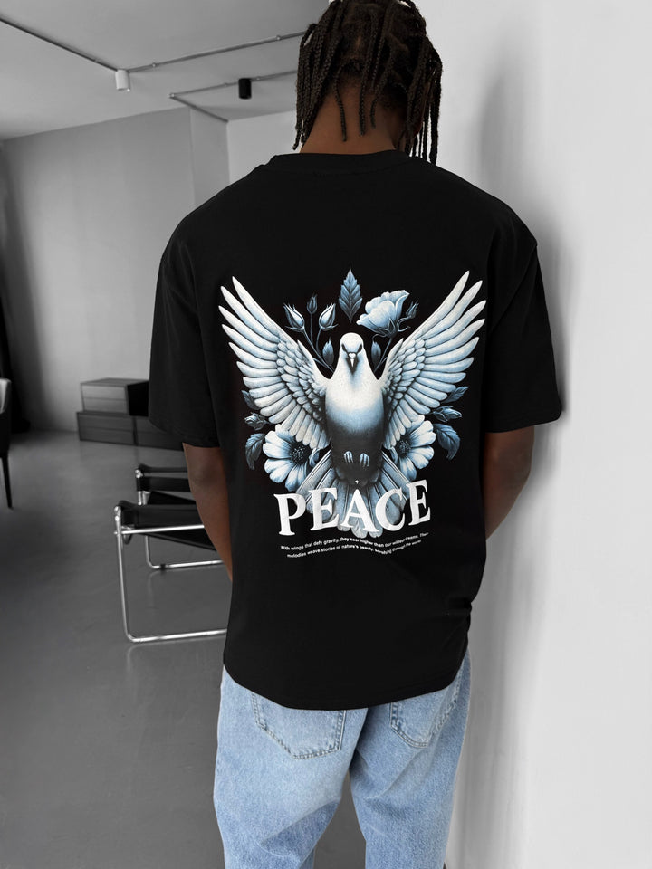 Oversize Peace T-Shirt - Black