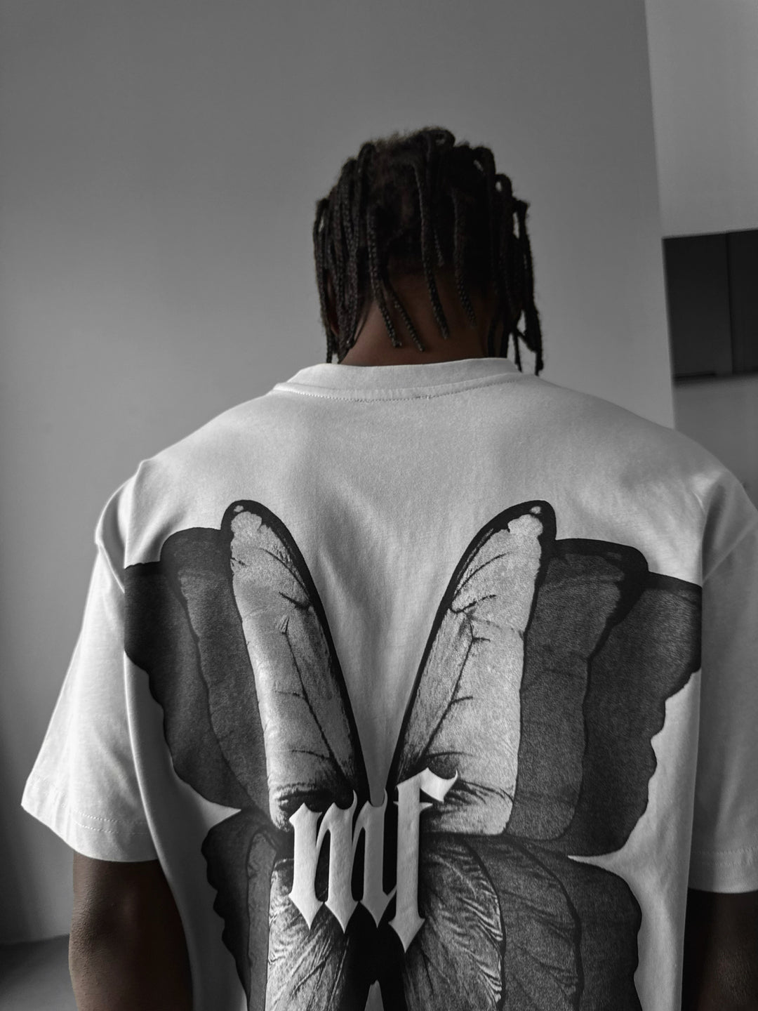 Oversize 'Butterfly Effect' T-Shirt - Grey