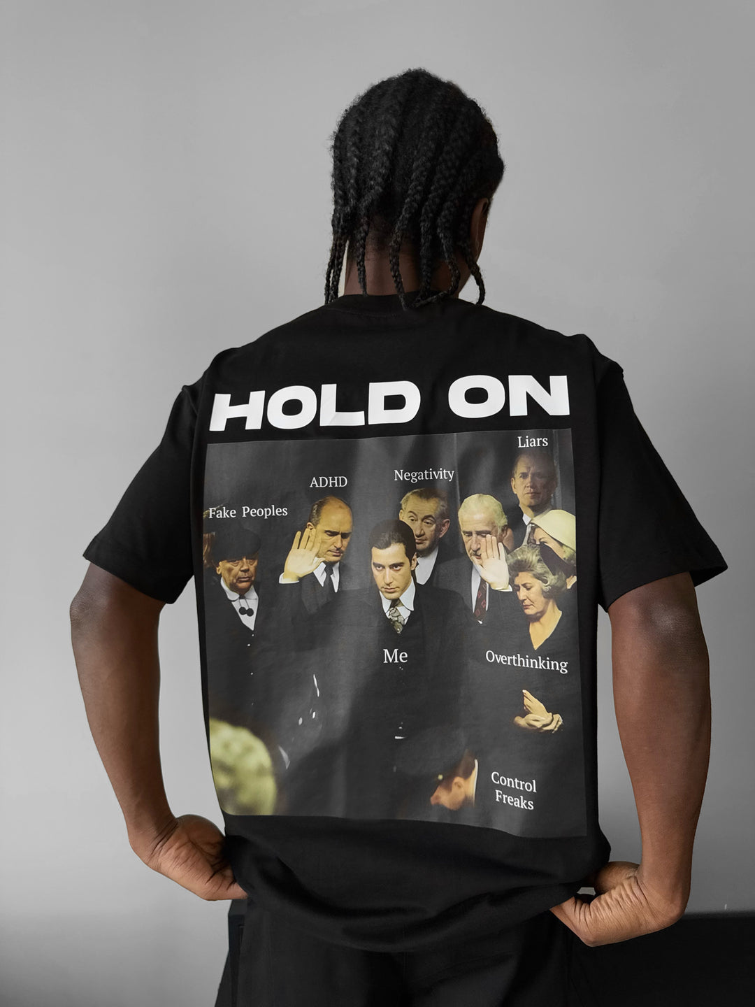Oversize "Hold On" T-Shirt - Black