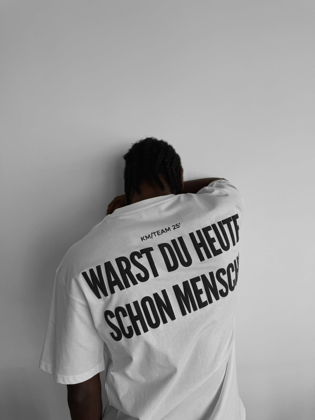 Oversize 'Mensch' T-Shirt - Ecru