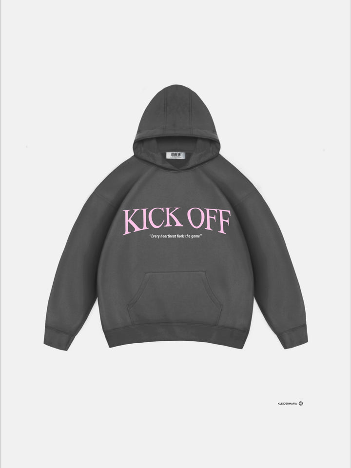 Oversize "KICK OFF" Hoodie - Anthracite