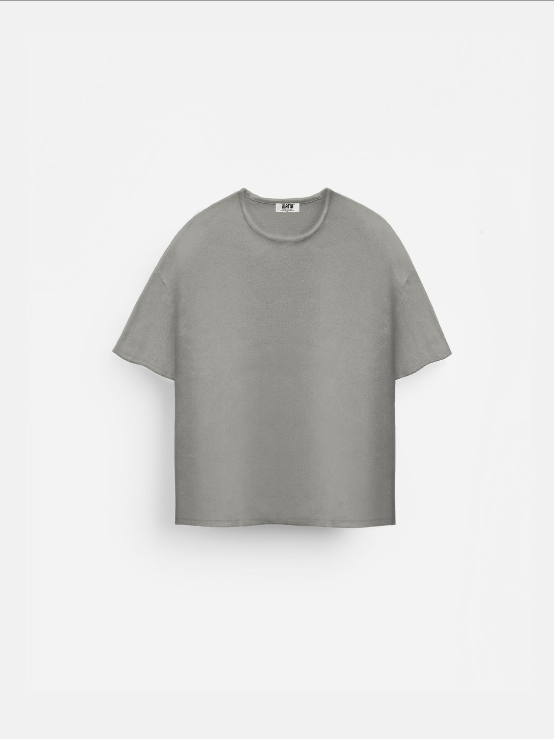 Oversize Knit T-Shirt- Grey