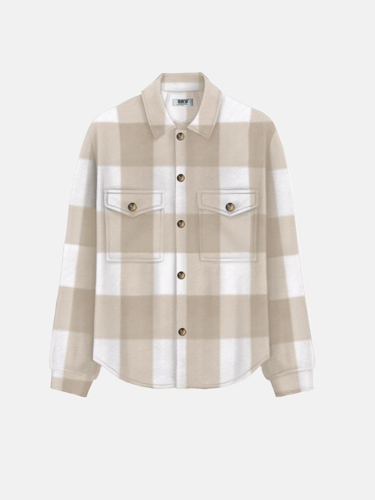 Regular Fit Pocket Fleece Shirt - Beige