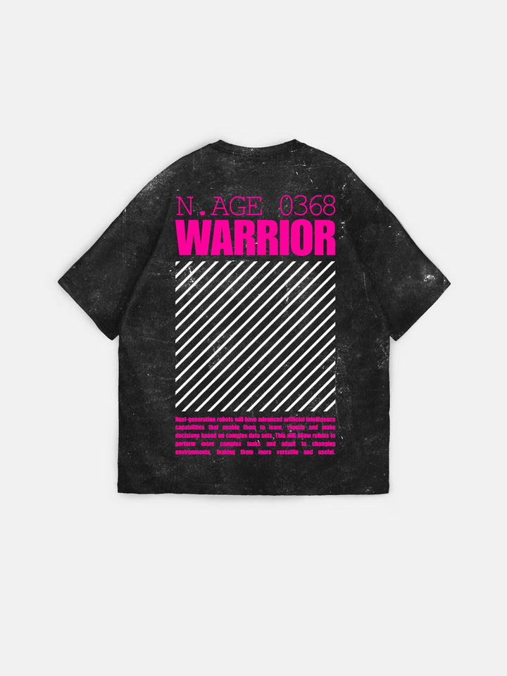 Oversize Warrior T-Shirt - Black and Lila