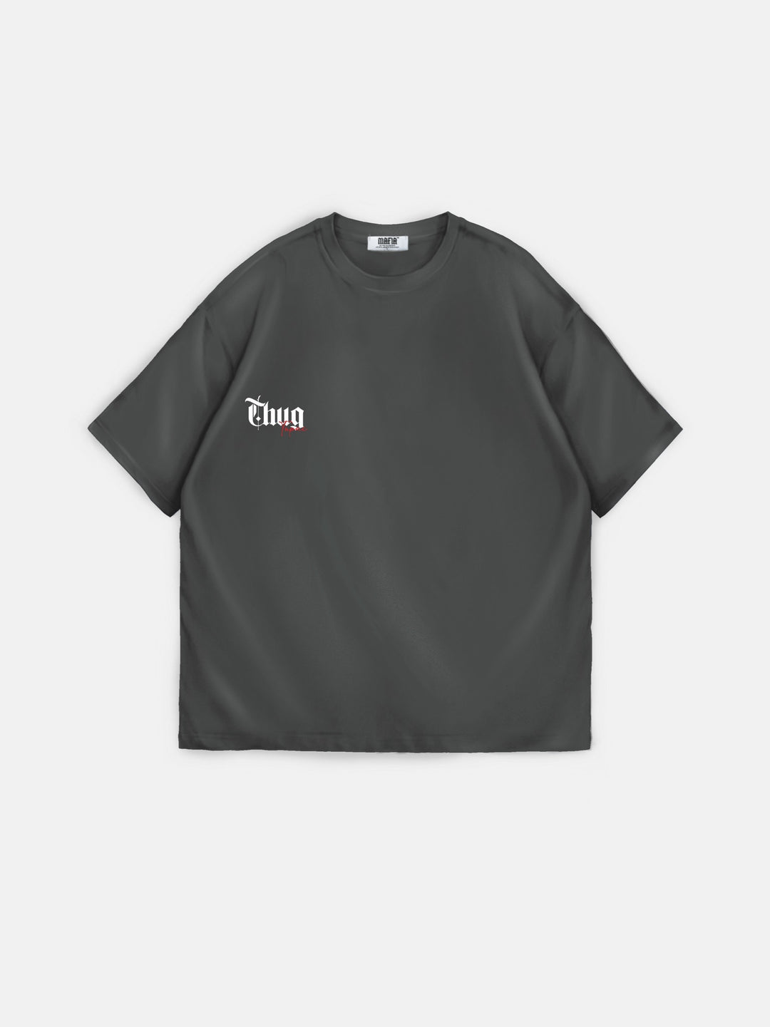 Oversize Thug Life T-shirt - Anthracite
