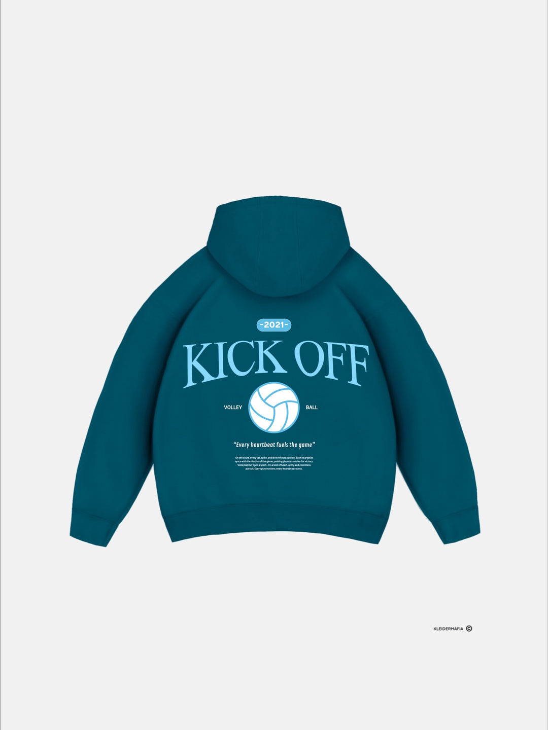 Oversize "KICK OFF" Hoodie - Sea Moss