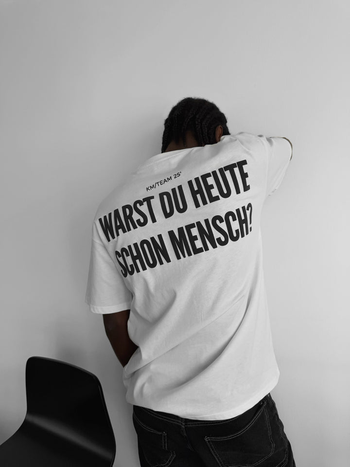 Oversize 'Mensch' T-Shirt - Ecru